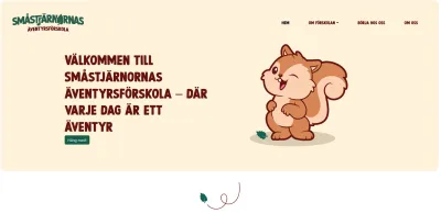 Skärmbild av Småstjärnornas Äventyrsförskolas webbplats